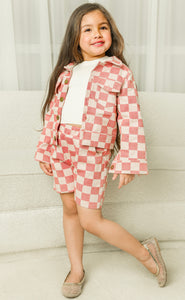 Checkered Denim Set